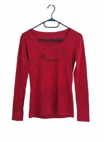 T-shirt Desigual à manches longues, couleur rouge