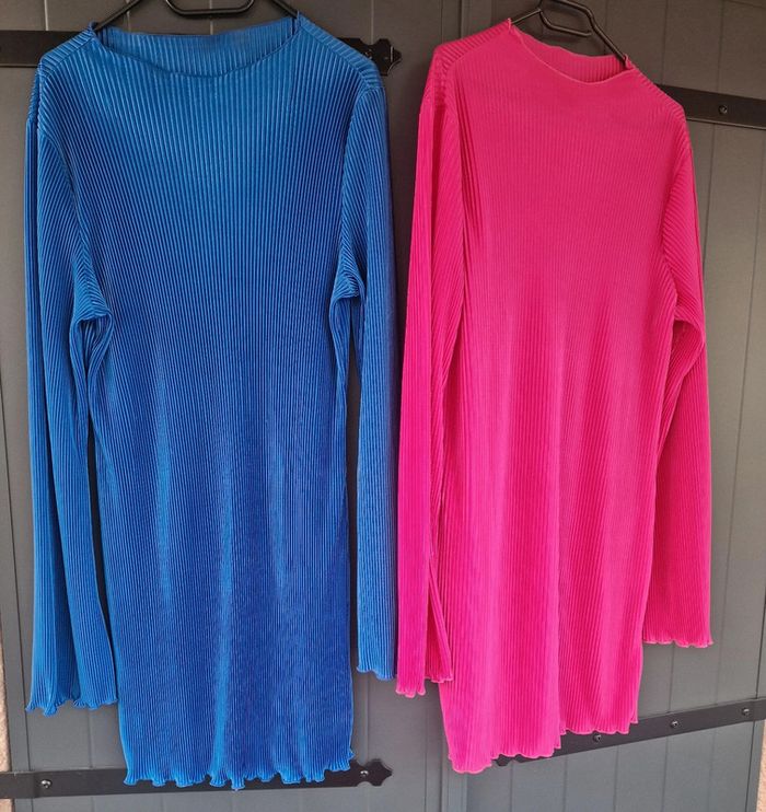 Lot robe bleu electrique et rose framboise - photo numéro 2