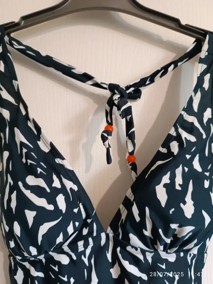 Maillot de bain une pièce femme imprimé noir et blanc - photo numéro 2