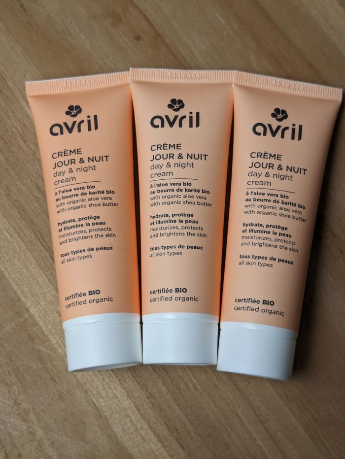 Lot de 3 creme jour / nuit Avril certifié Bio et Made in France