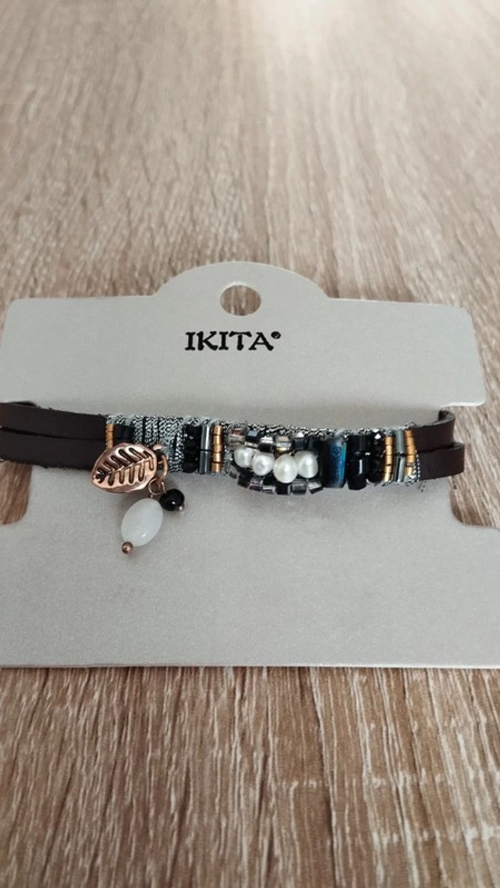 Bracelet ikita marron perles femme fantaisie - photo numéro 3