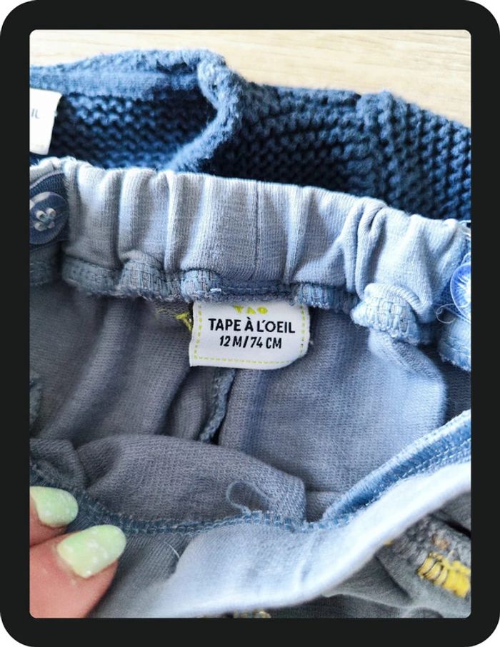 Lot d'une veste bleue marine et un pantalon TAO 12 mois - photo numéro 5