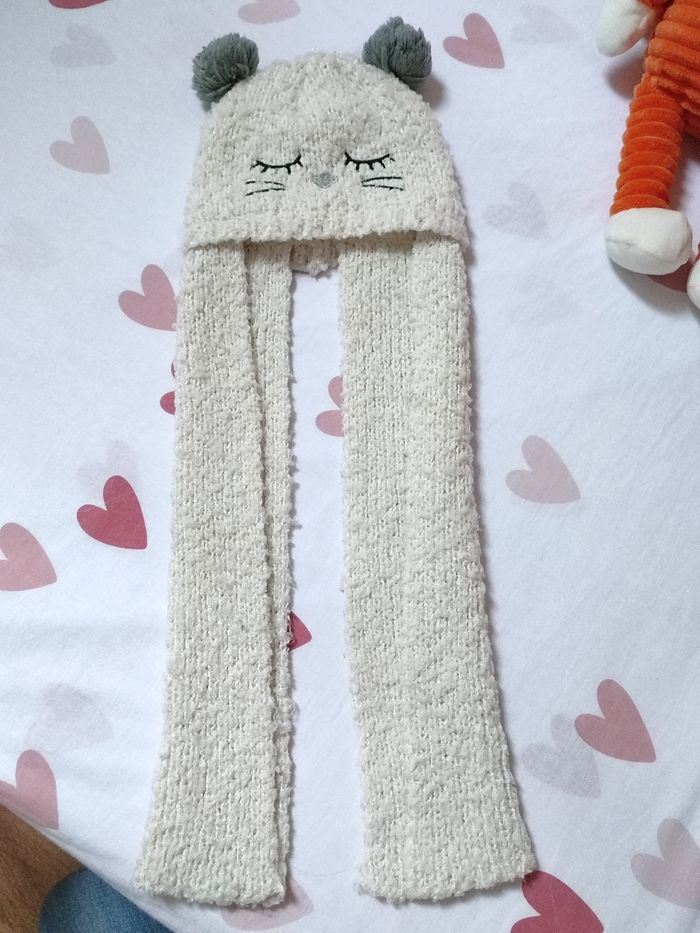 Bonnet avec écharpe intégrée - 12/18 mois - Très bon état - Orchestra