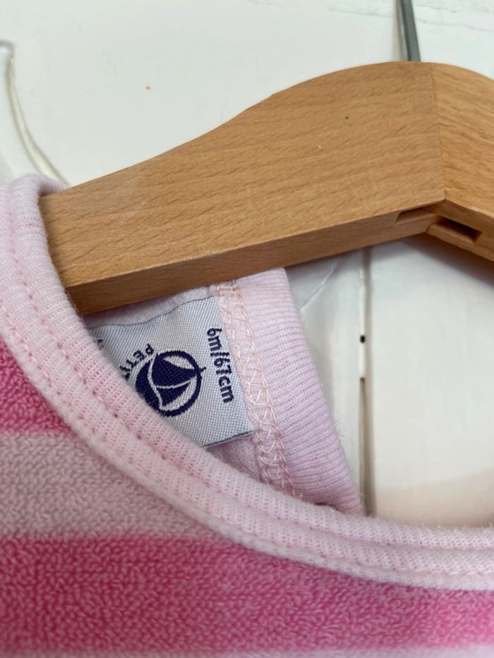 Grenouillère éponge rose 6 mois Petit Bateau - photo numéro 6