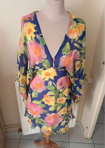 Robe d’été fleurie, bleue, Asos