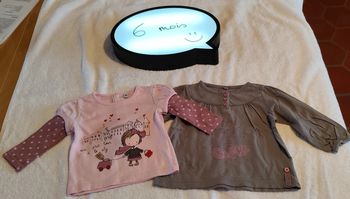Lot 2 tee-shirt manches longues 6 mois