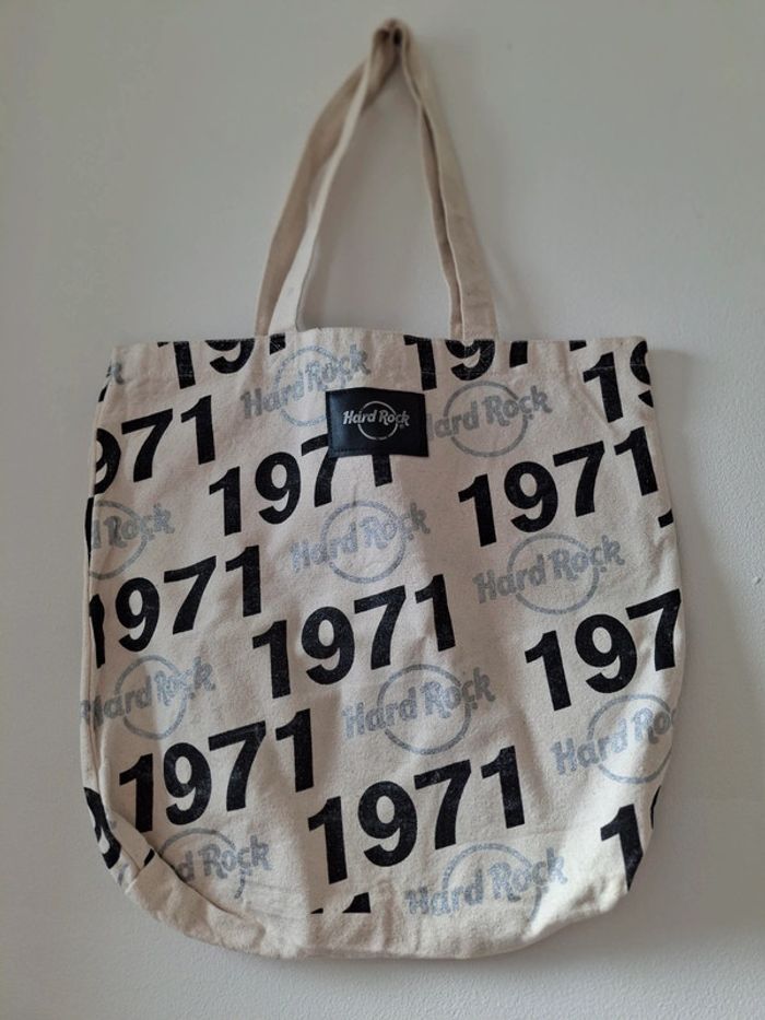 2 tote bag New York Hard Rock Café beige et noir