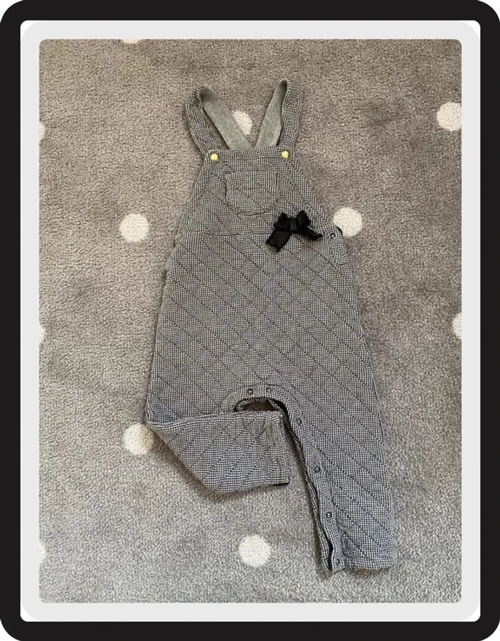 Petit Bateau Salopette Pied de Poule Taille 24 mois/86 cm