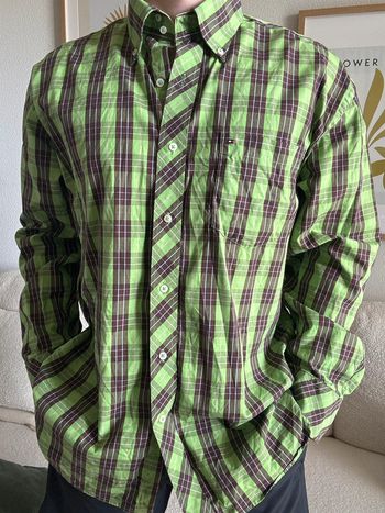 Chemise homme Tommy Hilfiger - taille L - rayé - vert 👔