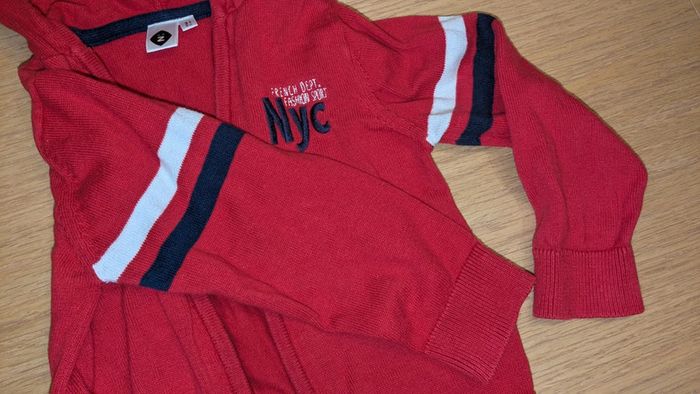 Gilet rouge zip 2 ans marque Z - photo numéro 3