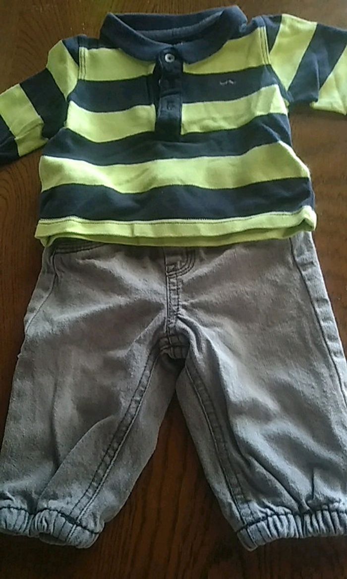 polo manches longues et pantalon 3 mois