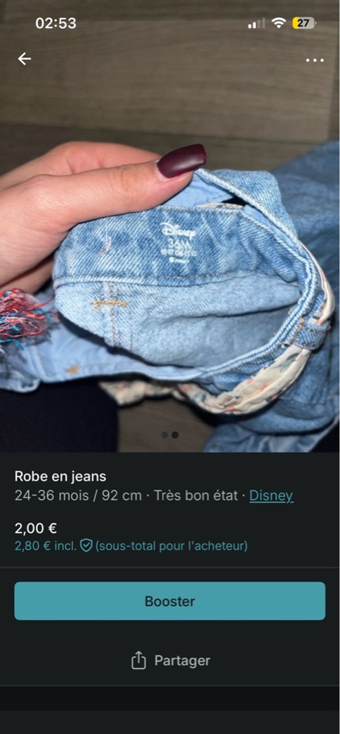 Robe en jeans bébé