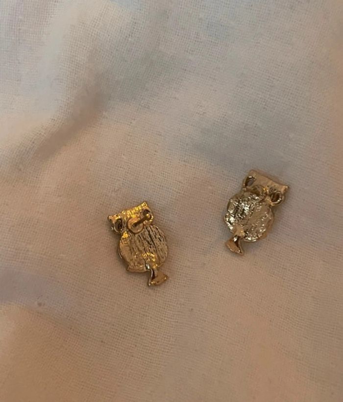 Boucles d’oreilles hibou doré - photo numéro 2
