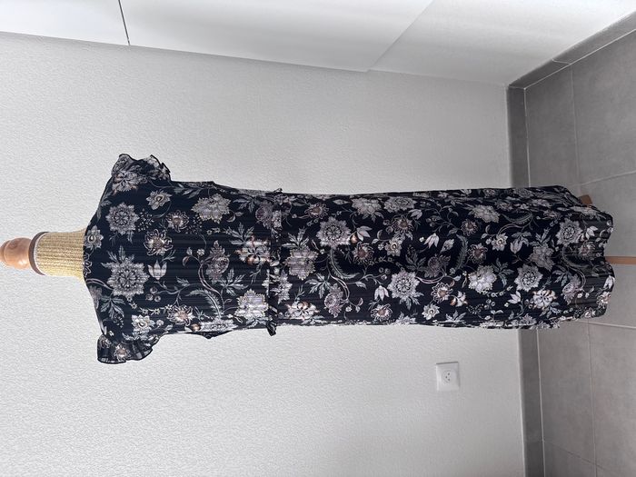 Robe longue fleurie noire - GÉMO - Taille 40 - photo numéro 4