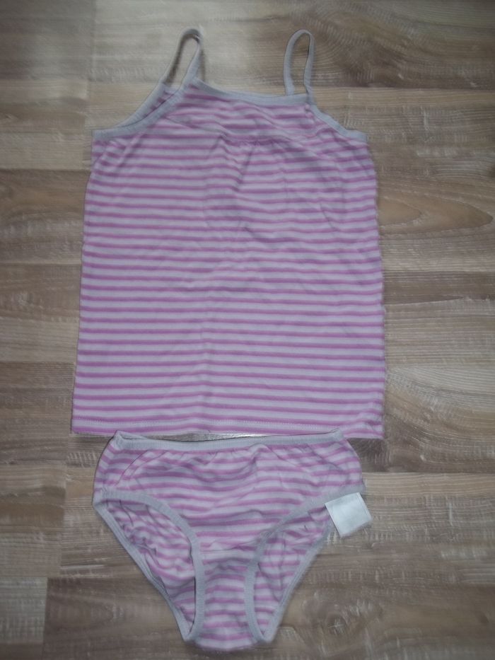 Ensemble culotte-caraco mauve rayé Vertbaudet 8 ans