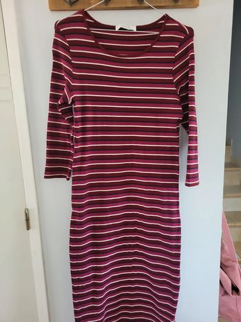 Promod Robe longue rayé bordeaux Taille 38 M