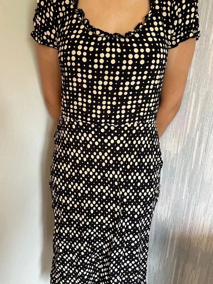 Robe à pois noire taille 44 marque autre ton• - photo numéro 2