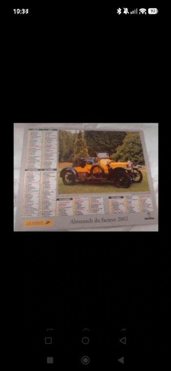 Ancien calendrier postale 
