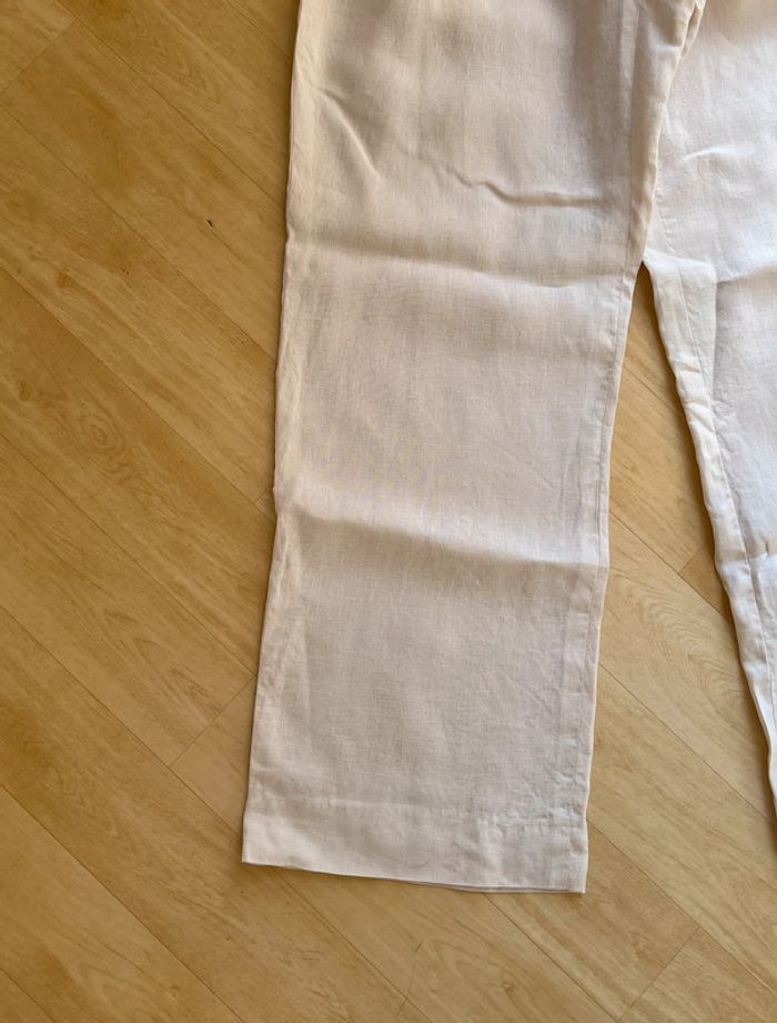 Pantalon beige femme en lin fait sur mesure au Vietnam taille 38 - photo numéro 3