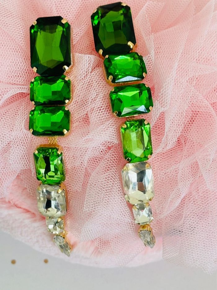 Boucles d’oreilles pendantes strass
