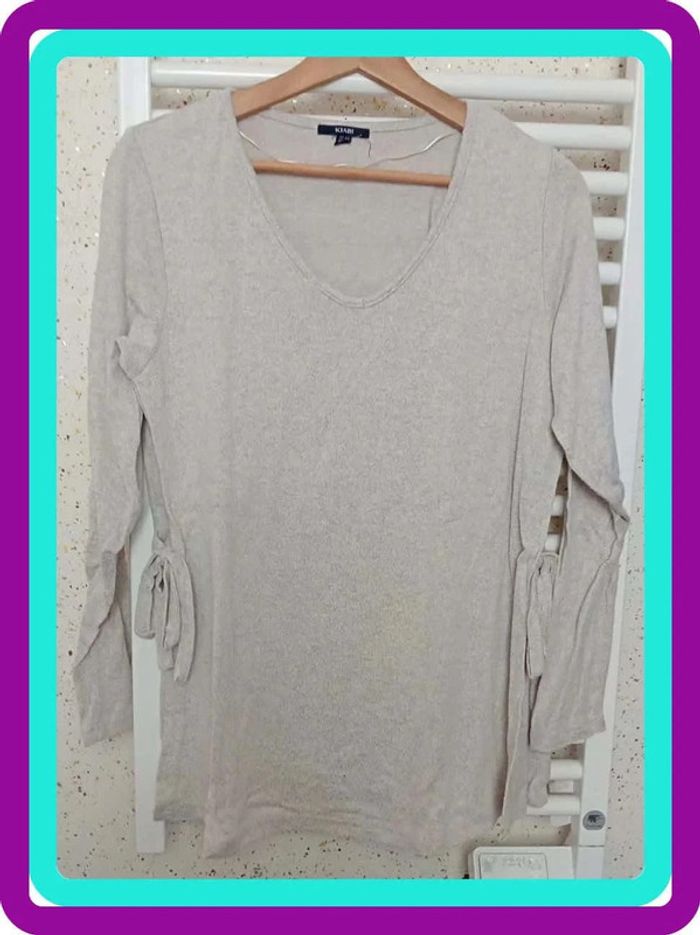 Sweat de Grossesse manche longue beige Kiabi Taille 42 / 44 - photo numéro 2