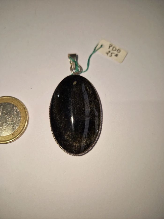 Pendentif obsidienne dorée Mexique - photo numéro 6