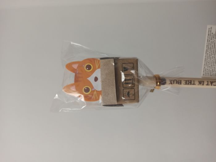 Crayon gris Chat roux dans sa boite - photo numéro 2
