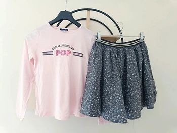 12 ans ensemble Okaïdi teeshirt et jupe