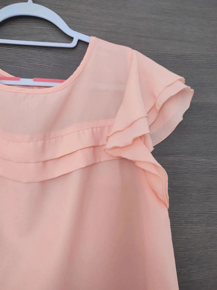 Blouse fluide manches courtes abricot taille L - photo numéro 4