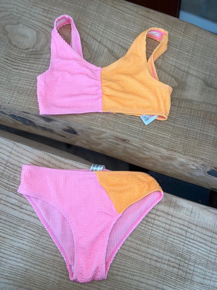 Maillot de bain taille 10 ans Primark fluo bikini 2 pièces été - photo numéro 4