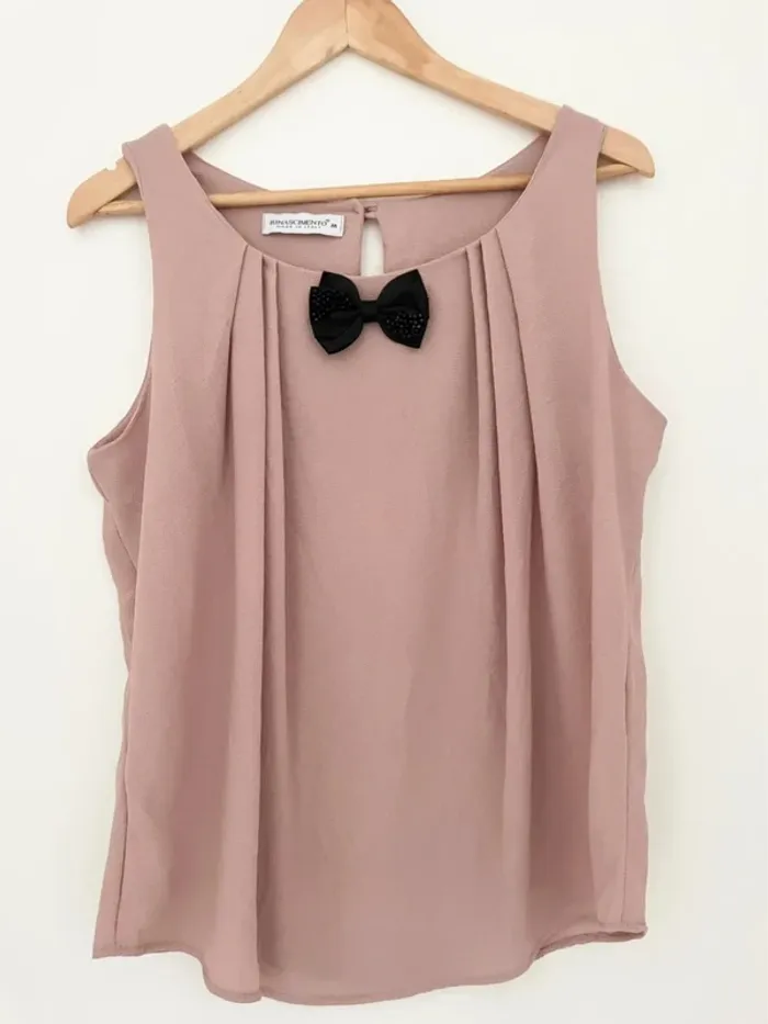 Débardeur Rinascimento rose avec noeud noir taille M
