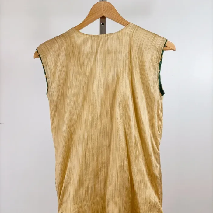 Tunique dorée brodée style indien sans manches perles strass taille estimée M A1346 - photo numéro 6