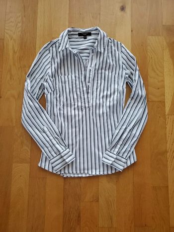 Chemise chemisier rayé noir et blanc Jennyfer XS stretch