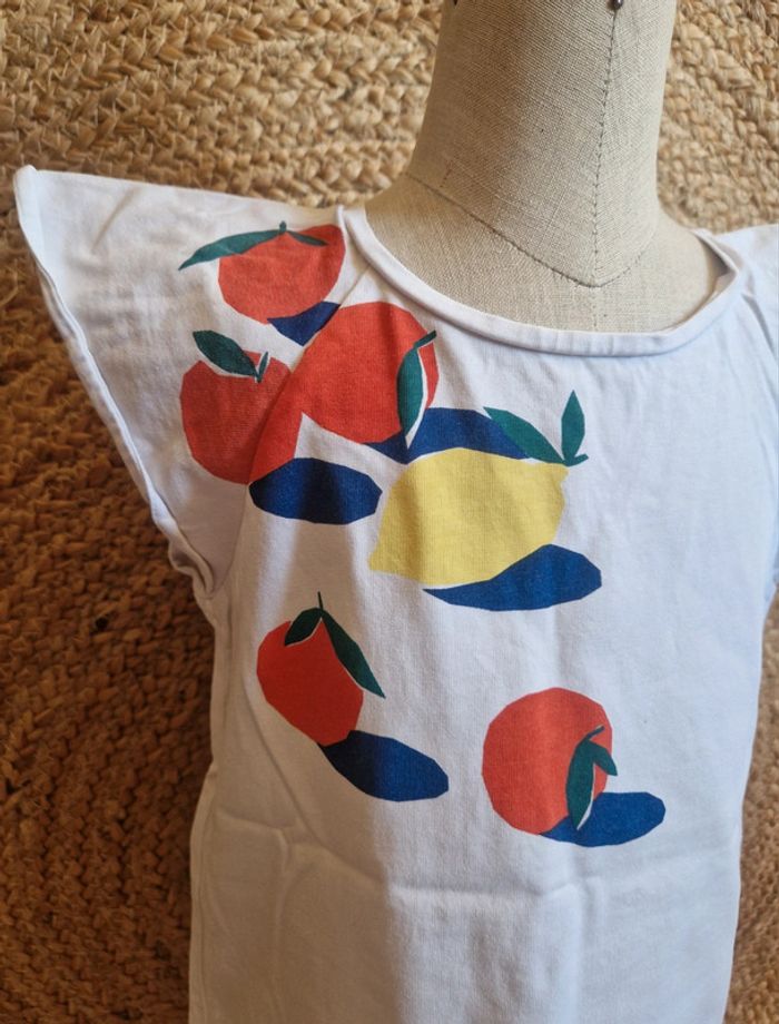 Jolie tee-shirt blanc avec citron et orange fille jacadi 6 ans - photo numéro 3
