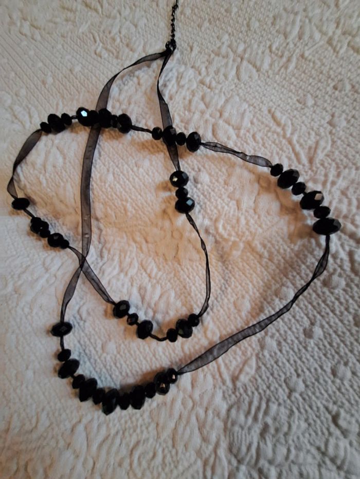Joli collier de perles noires - photo numéro 3