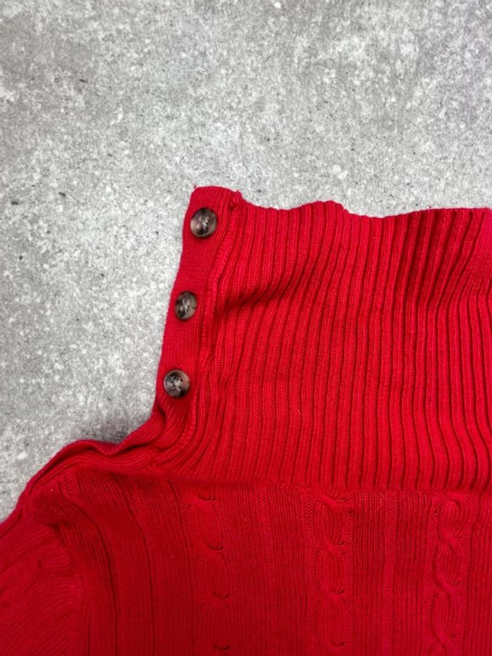 🧥 Pull rouge à col roulé torsadéTommy Hilfiger taille M 🧥 - photo numéro 3