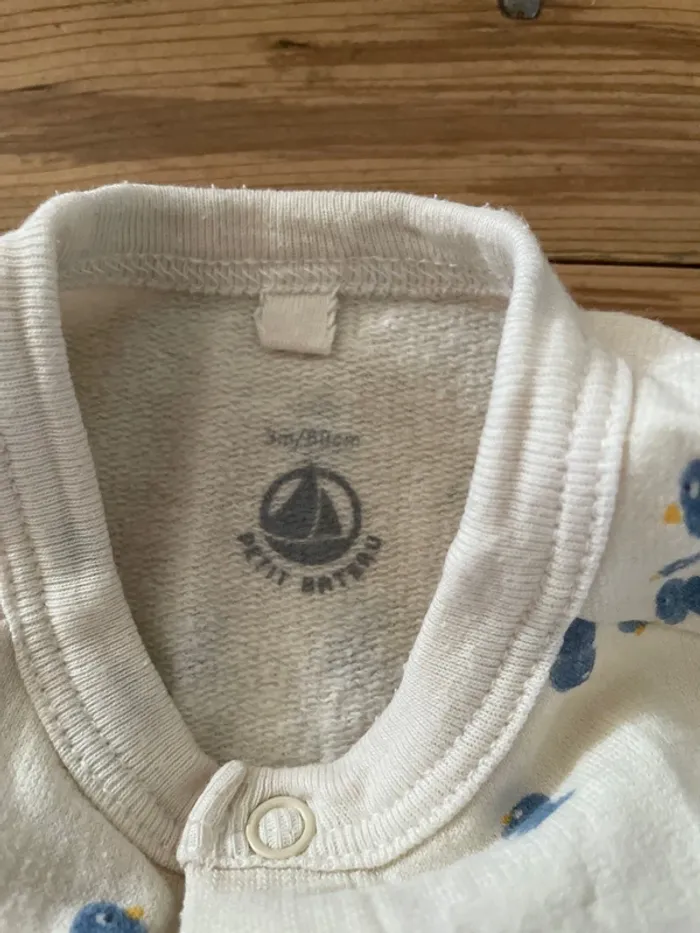 Charmant pyjama oiseaux 3 mois petit bateau - photo numéro 3