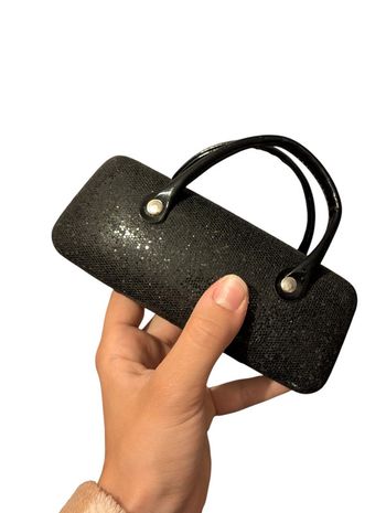 Étui à lunettes pailletés noir