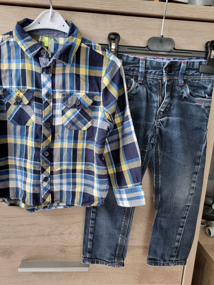 Ensemble chemise orchestra et jeans okaidi 2 ans - photo numéro 1