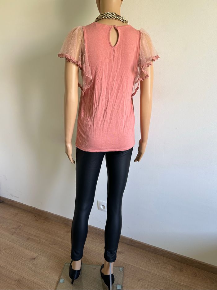 Blouse rose à manches courtes Naf Naf taille S comme neuve - photo numéro 6
