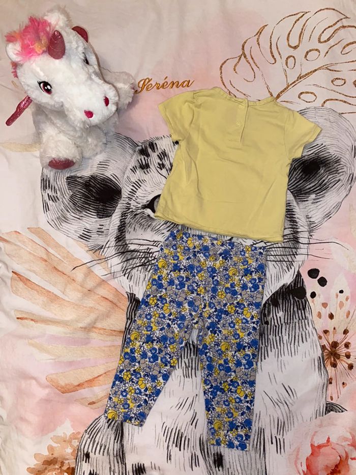 Ensemble t-shirt manches courtes et pantalon, taille 6 mois, marque Elle. - photo numéro 5