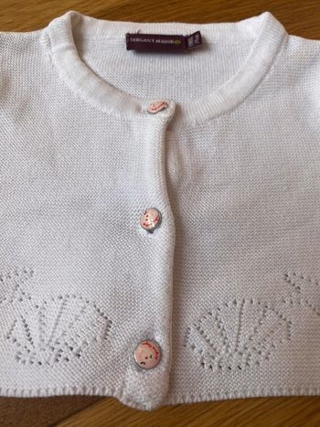 Boléro / gilet court blanc Sergent Major