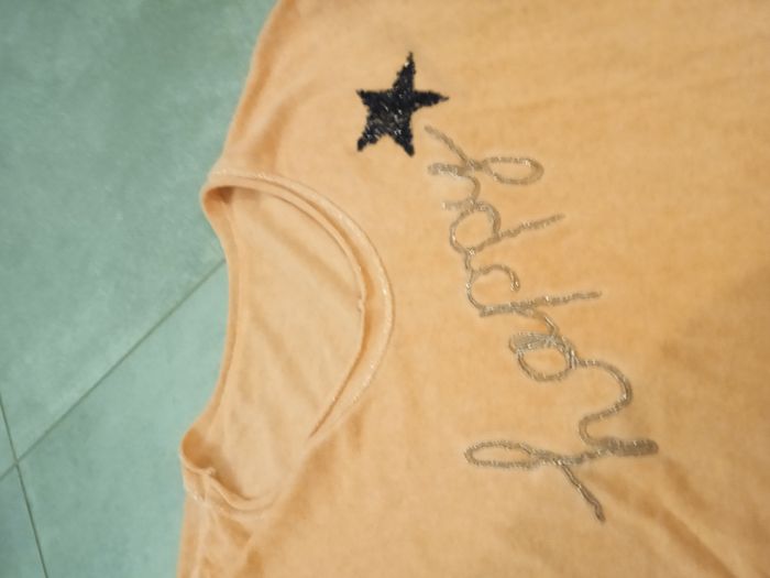 pull fine maille happy et étoile strass neuf - photo numéro 4