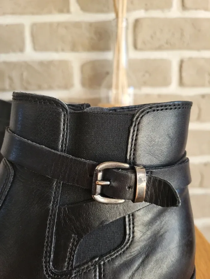 Bottines Chelsea en cuir véritable noires Lavorazione Artigiana - photo numéro 5