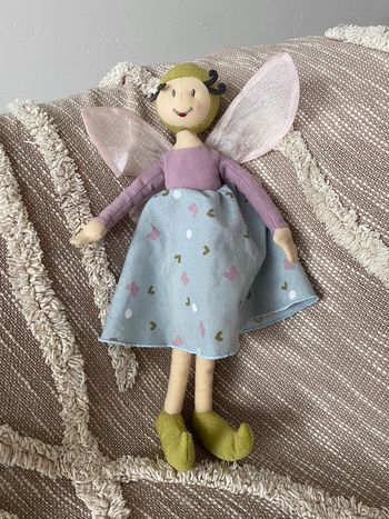 Peluche doudou 36cm IKEA fée violette bleu et verte poupée très bon état