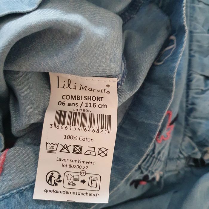 Combi short brodée taille 6 ans Lili Marelle - photo numéro 6