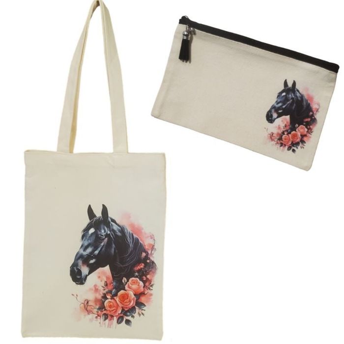 Tote bag et sa pochette assortie personalisable