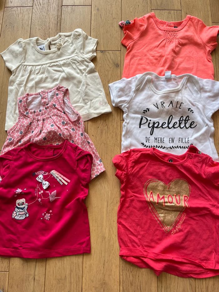 Lit 6 tee shirts manches courtes 6 mois
