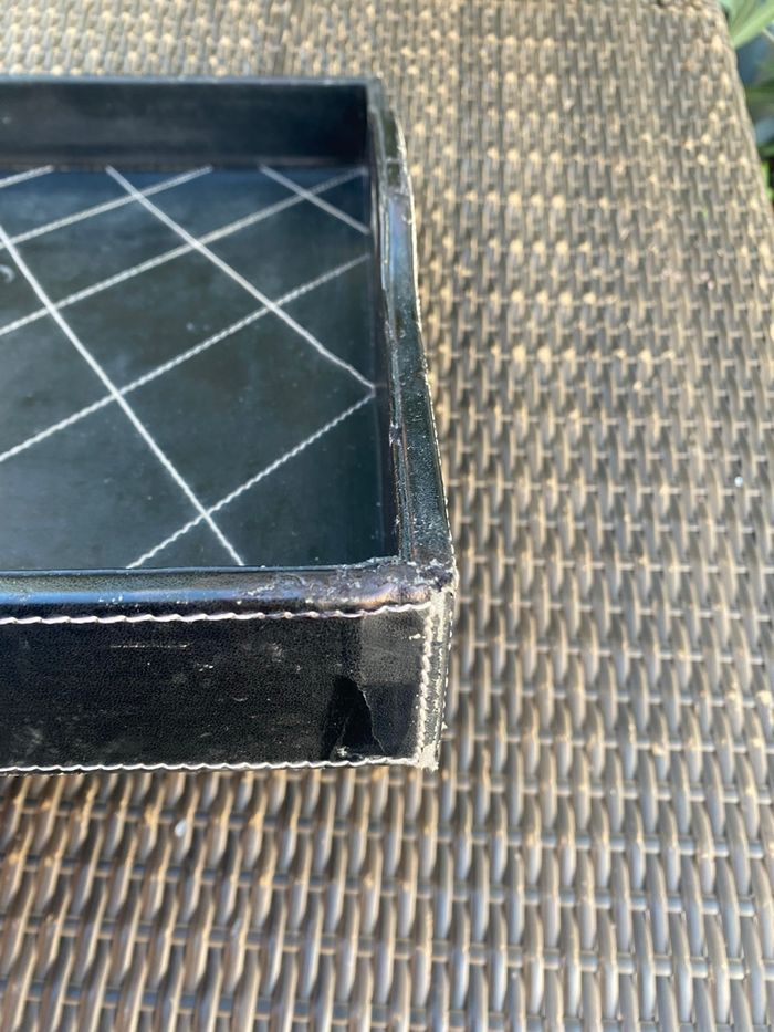 Plateau imitation cuir  noir - photo numéro 3