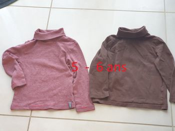 2 t-shirts manche longue col roulé 5 -6 ans n°2